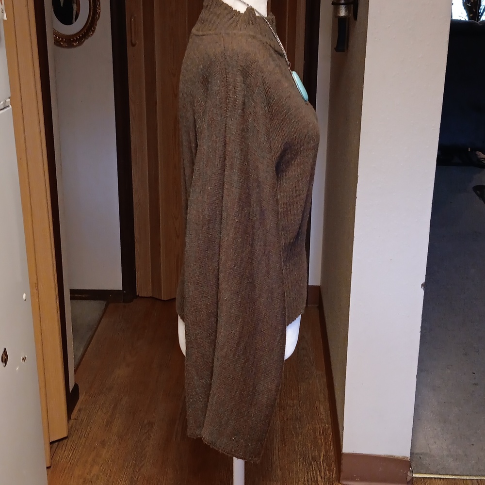 Brown Cropped Multi Colored Sweater - image 6